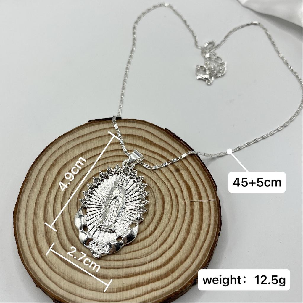 Fringe Vintage Virgin Mary Pendant Necklace Fashionable Ethnic Style Necklace Brooch