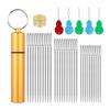30Pcs Large Eye Sewing Needle Set With Metal Thimble Threader Portable Sewing Tool For Clothing Repair Home Travel Use