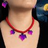 Acrylic Halloween Jewelry Sets Adjustable Choker Necklace Earring Set  Beach Vacation Accessories
