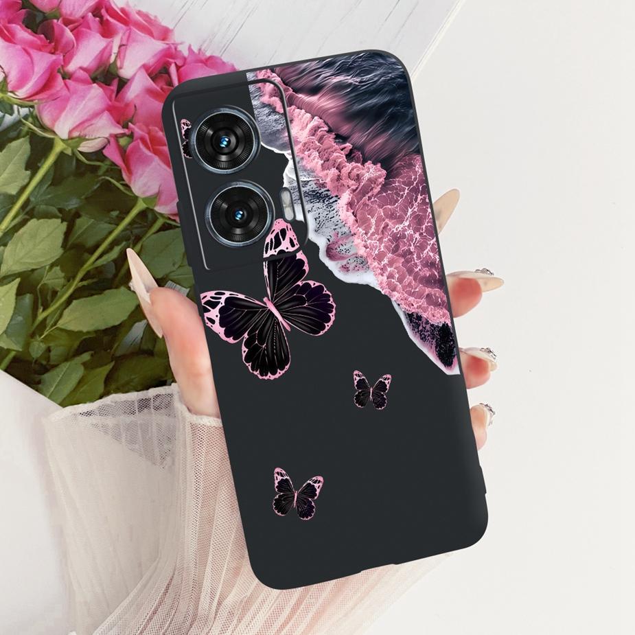 For Motorola Edge 50 Fusion Case XT2429-1 Stylish Butterfly Painted Cover Soft TPU Phone Case For Motorola G96 G 96 MotoG96 Bags
