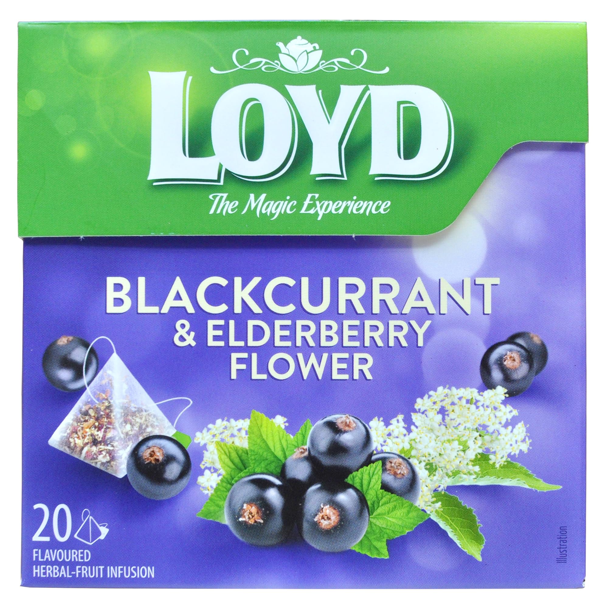 

LOYD Herbal Blackcurrant 40g x Set of 2 Tea, & Elderflower, (2g 20),