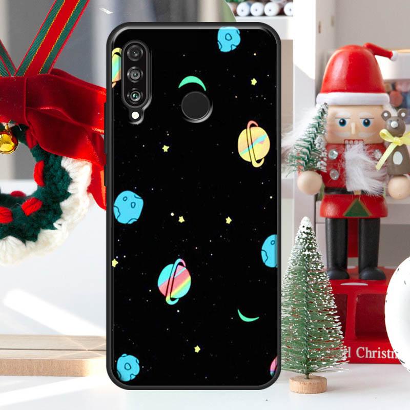 Black Moon Stars Space Astronaut For Huawei Nova 7i 8i 11i 12i 12s Y73 Y70 Y90 Y60 Y72 Y61 Y91 9 10 SE P30 Pro P40 Lite Case