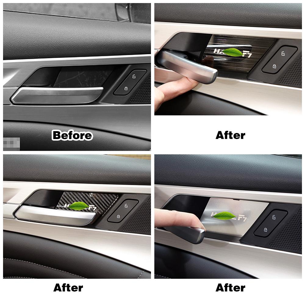 For Haval F7 F7X 2018-2024 Inner Door Handle Bowl Frame Trim Stainless Steel Protection Accessories Decorative Sticker