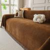 Solid Chenille Sofa Throw Cover Modern Minimalist Slipcover 3-Seater Cushion Protector