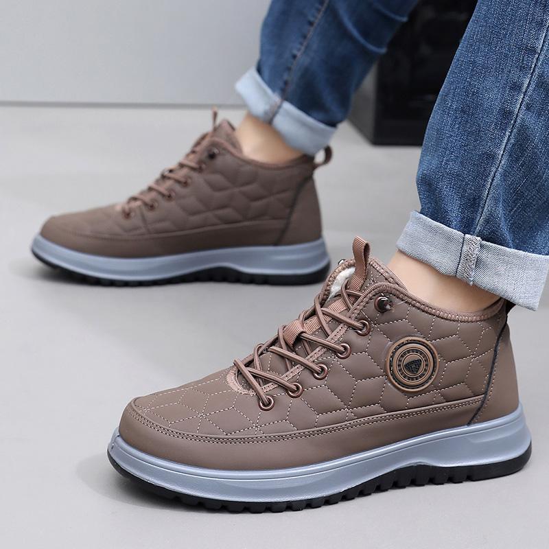 Fleece Warm Snow Boots, Soft-soled Anti-slip Shoes, High-top Outdoor Men's Cotton Shoes