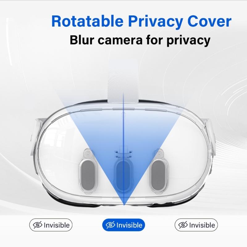 VR Headset Storage Protections Set for Quest3 Helmet Crystal Cover Drawstring Bag Silicone Grip Cover Lens Guard