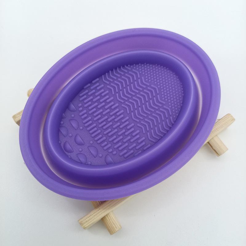 Silicone Makeup Brush Cleaning Tool Foldable Silicone Bowl Beauty Egg Sponge Powder Puff Washing Portable Scrub Mat Beauty Tools