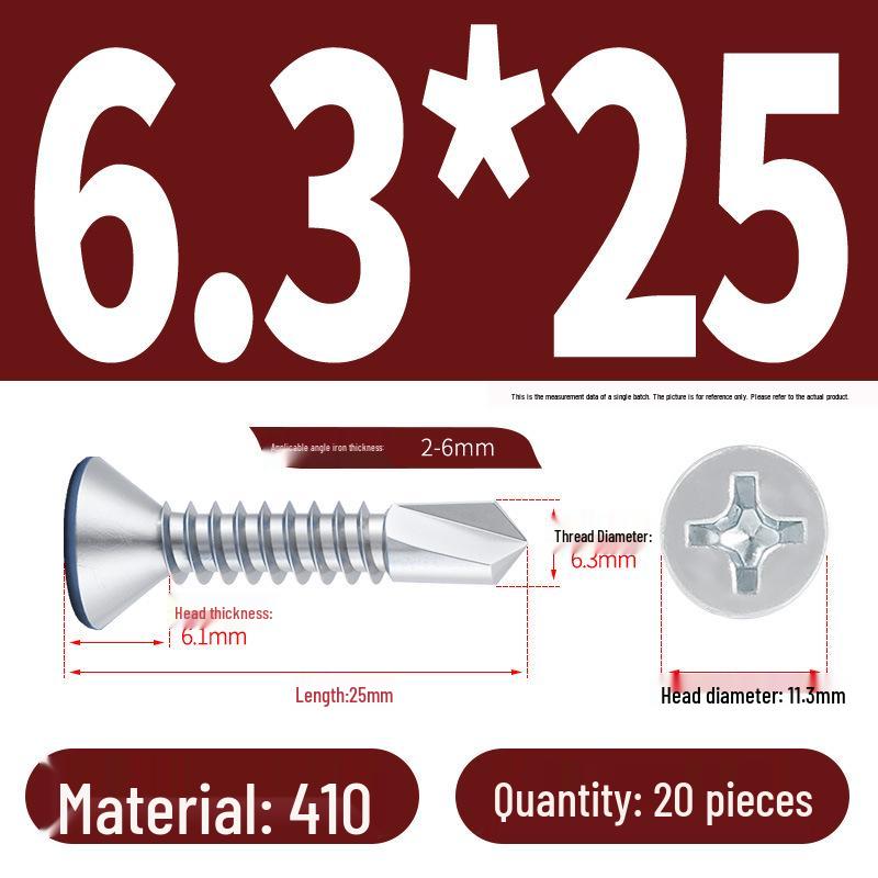 Phillips Flat Head Blue Zinc Plated Stainless Steel Self-Drilling & Self-Tapping Screws M3.9-M5.5