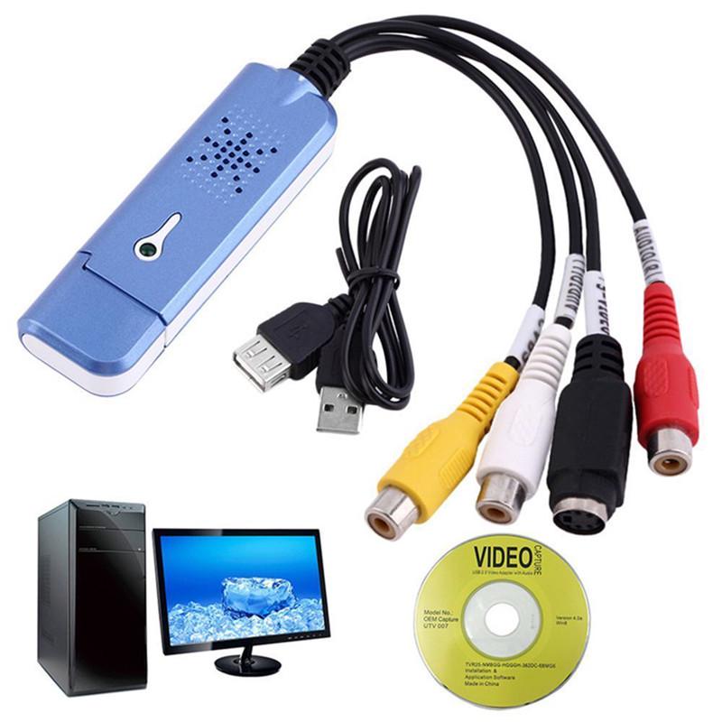 USB 2.0 Video Converter Audio Capture Grabber Adapter for Win//XP//8//10 NTSC PAL U