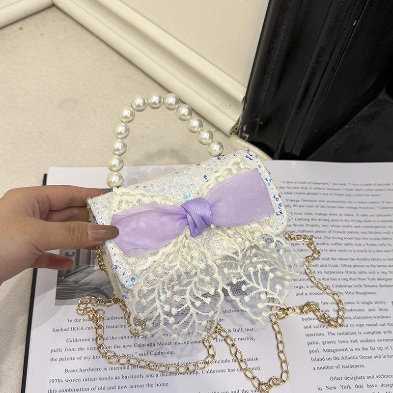 

Детские сумки весенние и летние украшенные жемчугом сумки принцессы повседневные модные для девочек милый иностранный стиль рюкзак-мессенджер