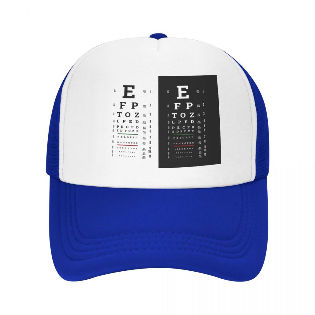 Punk Snellen Chart Eye Test Baseball Cap for Unisex Women Breathable Optometrist Optician Trucker Hat Sun Protection Snapback Caps