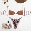 Europäischer & Amerikanischer Leopardendruck Schnür-Bikini: 3-teiliger Badeanzug für Damen