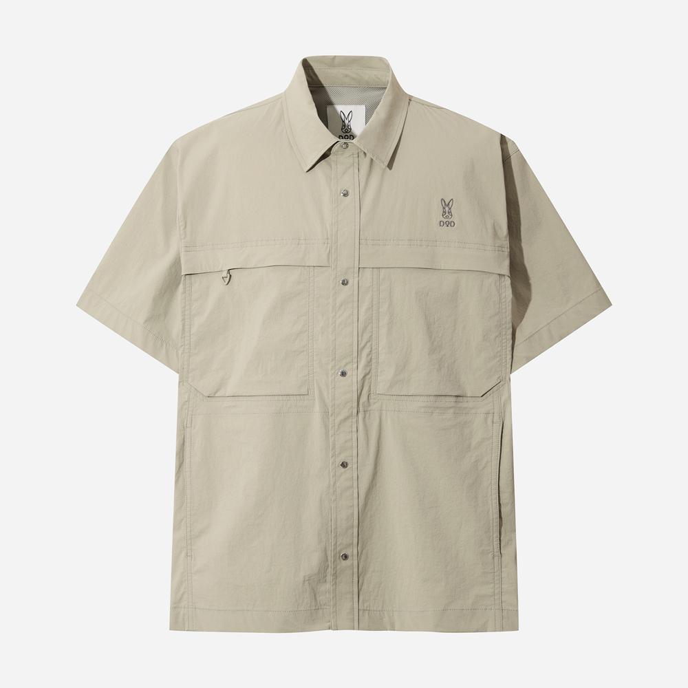 DOD See-Through Short Sleeve Shirt (Beige)