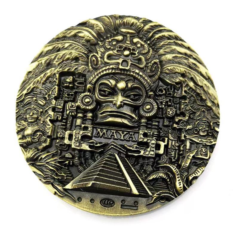 

Unique 80Mm Mayan Aztec Calendar Art Prophecy Culture Challenge Coin Fidgeting Stress s For Adults Stress Present Collection