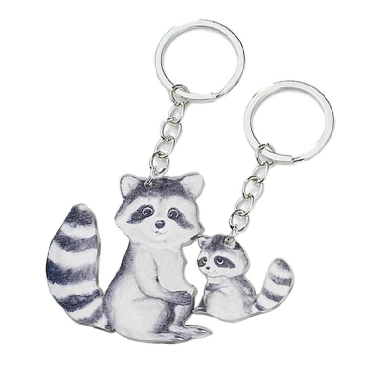 

Set of 2 Wooden Keychain Cat Matching Puzzles Key Chain for Backpack Luggage Bag