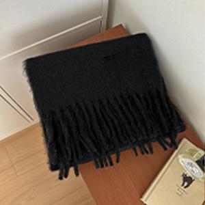 Korean Version Atmosphere Solid Color Scarf Unisex Autumn and Winter Scarf Manufacturer Wholesale Warm Thickened Thick Tassel