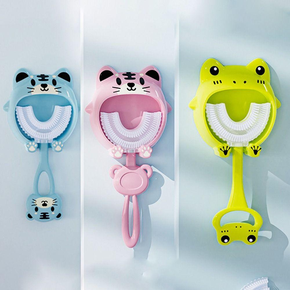 

Cleaning A Dent Enfant Oral Care Зубна щітка U-подібна зубна щітка Cleaning Brosse Teeth Clean Brush Pink-frog