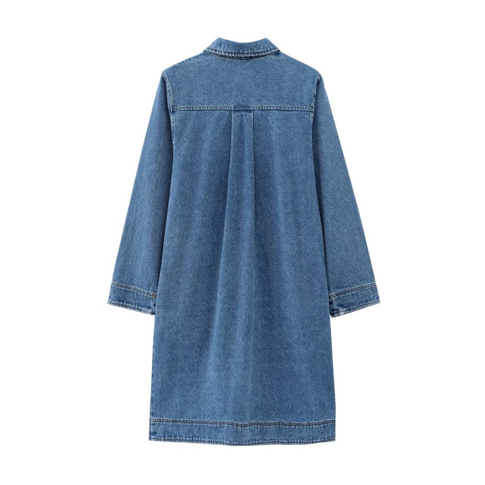 2025 Spring Women's Casual Denim Zipper Dress