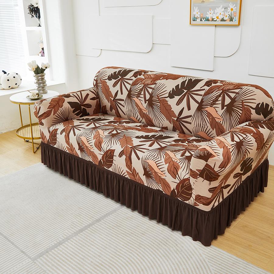

1 шт. эластичный чехол для дивана с юбкой, съемный моющийся чехол, эластичный чехол для дивана для гостиной, легко устанавливается и снимается 1 Seater
