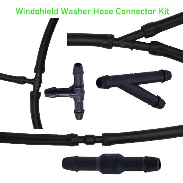 24Pcs Windshield Washer Hose Connector Kit, 3-way(T-type) 3-way(Y-type)2-way (I-type) Fit for Automotive Car Motorcycle Truck and Most Car Windshield