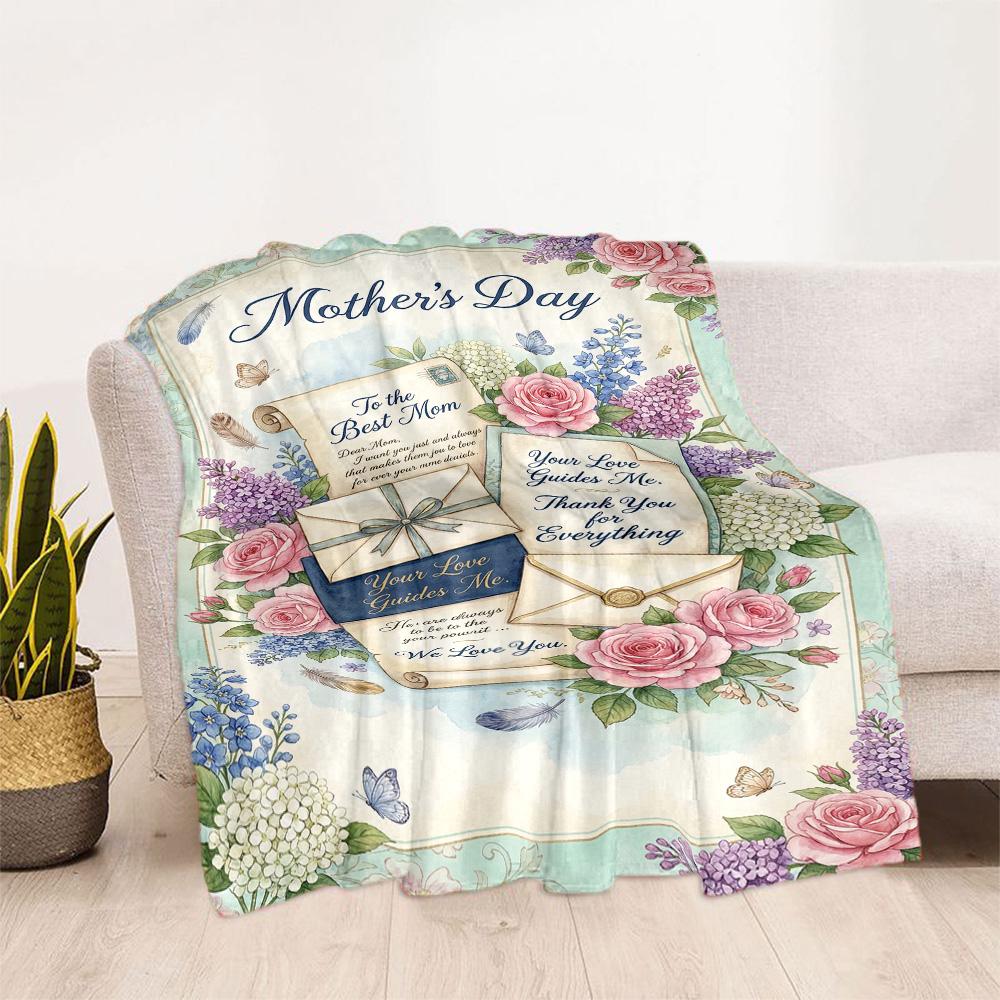 Mother's Day Greeting Card Blanket Suitable for Sofas,travel, Living Rooms Also a Good Gift for Friends and Family Suitable for All Seasons.