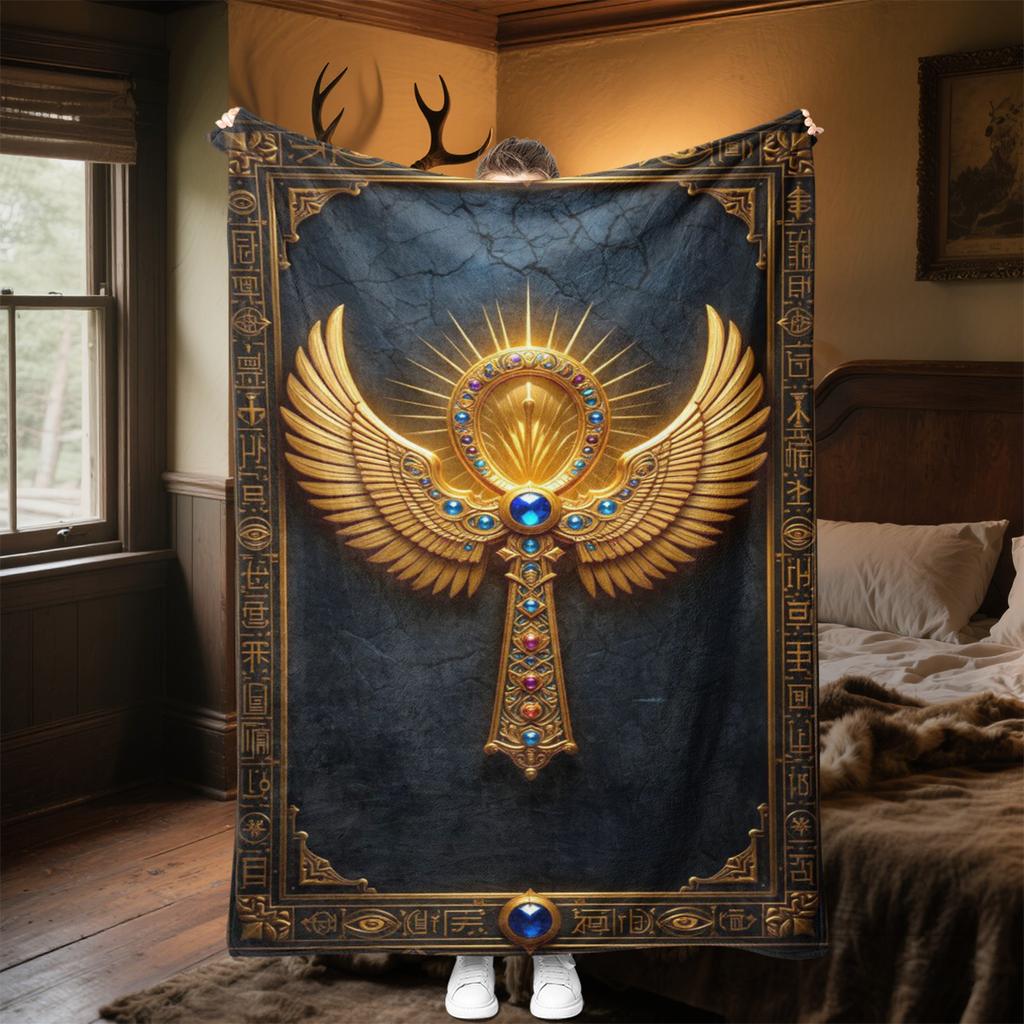 Egyptian Queen's Majesty Throw Soft Comfortable All Seasons Blanket Perfect Gift Couch Office Nap Outdoor Travel Blanket