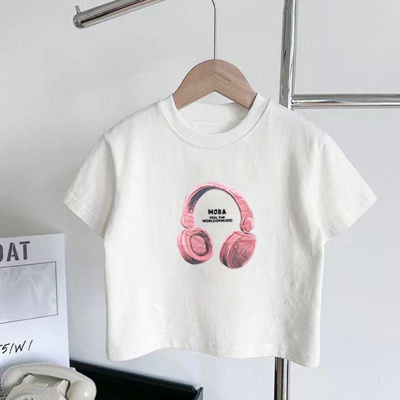 Summer Cotton Kids Short Sleeve T Shirt Boys Girls Round Neck Casual Cool Basic Tee Top