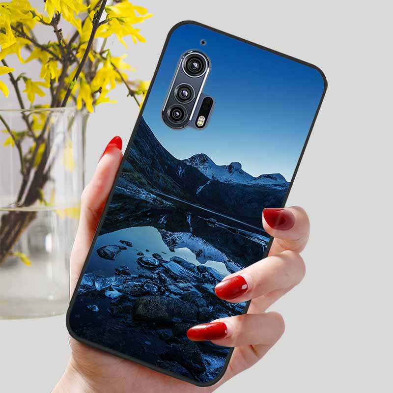 For Moto Edge Plus 2020 Case 6.7'' Flowers Soft TPU Beautiful Phone Cases for Motorola Edge+ 2020 Protect Silicon Bumper Cover