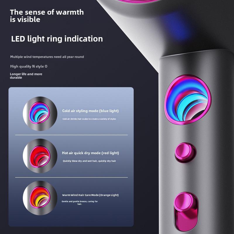 High-Power Hair Dryer with Temperature Display, 6-Speed Settings, Hot & Cold Air, and Negative Ion Technology