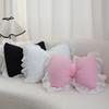 Bow-shaped Pillow Ruffle Lace Plush Throw Pillow High Elasticity Decorative Pillow for Bed Couch Car Seat Companion Pillows