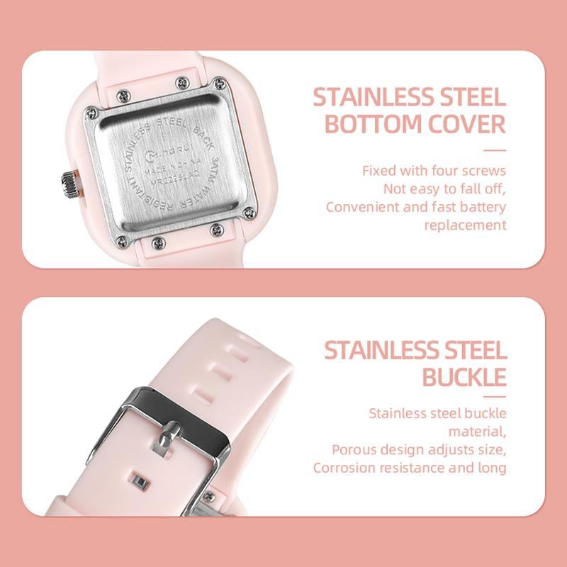 UTHAI CA05 Women's Square Watch Student Sports Watches Korean Edition Simple 30M Waterproof Couple Wristwatch Men's Clock