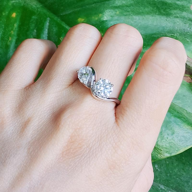 Smyoue 2cttw Certified Moissanite Rings for Women Brilliant Bride Wedding Jewelry 100% 925  Silver Band Plated 18K Gold