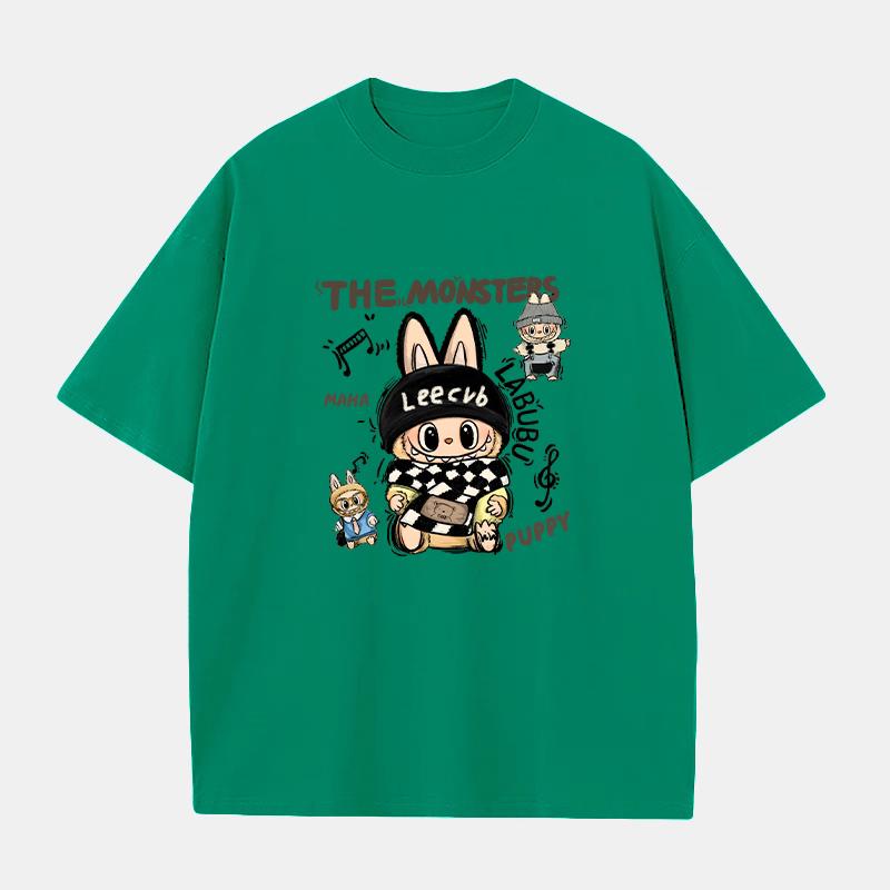 Cartoon LABUBU 3D Print Mens T-Shirt Short-Sleeved Boys and Girls T-shirt Versatile Casual Trend Clothes Gift