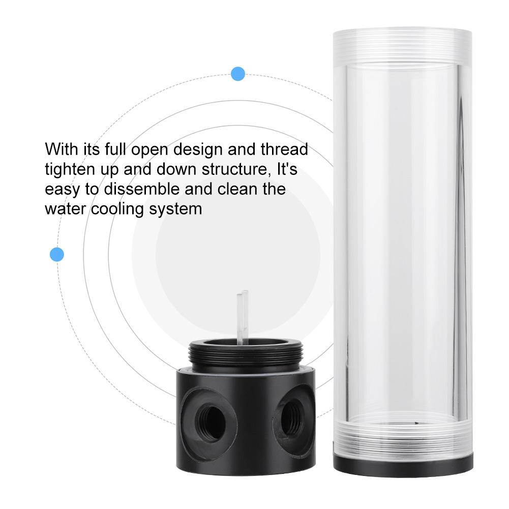 50mm Diameter G1 4 Thread DIY Extra Long Cylinder Water cooled Tank for Computer Cooling