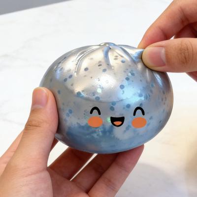 Squeeze Toy Cute Bun Stress Simulated Bun Reliever Realistic Shape Toy with Cute Expressions Sensory