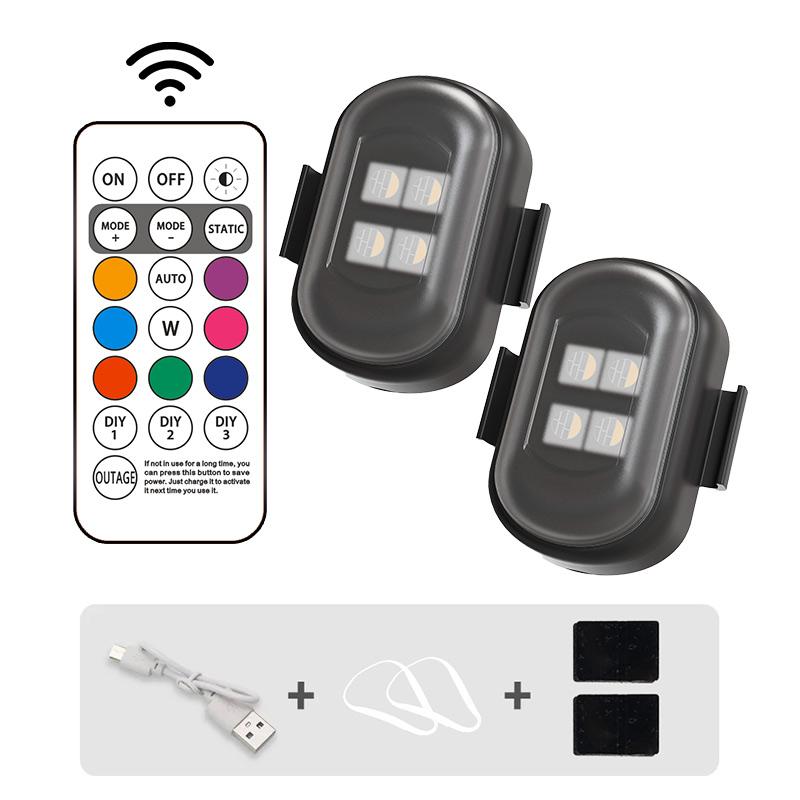 RGB LED Światła Stroboskopowe Samochodowe Motocyklowe LED Migające Pozycyjne Bezprzewodowe Światło Samolot Samolot Helikopter Światła Ostrzegawcze Akcesoria