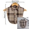 1Pc Fake Collar Leisure Travel Maillard Elegant Checkered Various Tops Shirt Lining Sweater Inner Layer Brown Tones