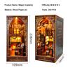 DIY Book Nook Wooden Miniature Model Kits Magic Academy Casa Bookend 3D Puzzle With Light Bookshelf for Friends Birthday Gifts