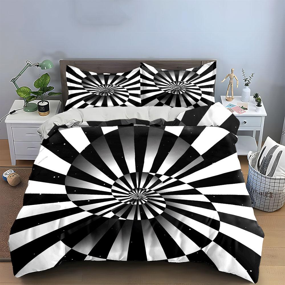 Abstract Spiral Design Décor Set Kid'S And Adults' Bedroom Decor, Exquisite Three-Piece Bedding Set Gift