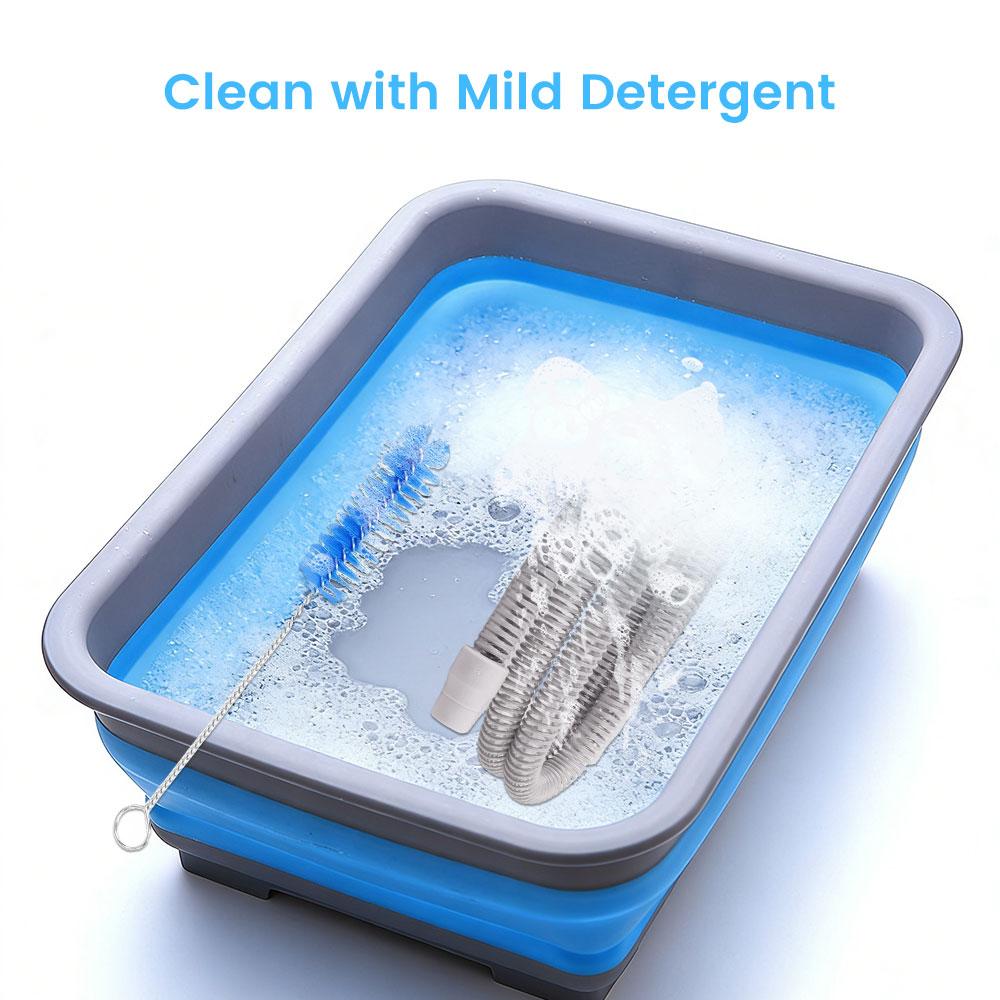 CPAP Cleaning Kit for CPAP Hose and Mask with Brush and Collapsible Wash Basin Bucket Tub - Essential Care Kit for CPAP Users