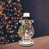 Wooden Special Shaped Christmas Mosaic Rhinestone Drawing Candlestick Decor Desktop Diamond Art Candle Holder for Home Office