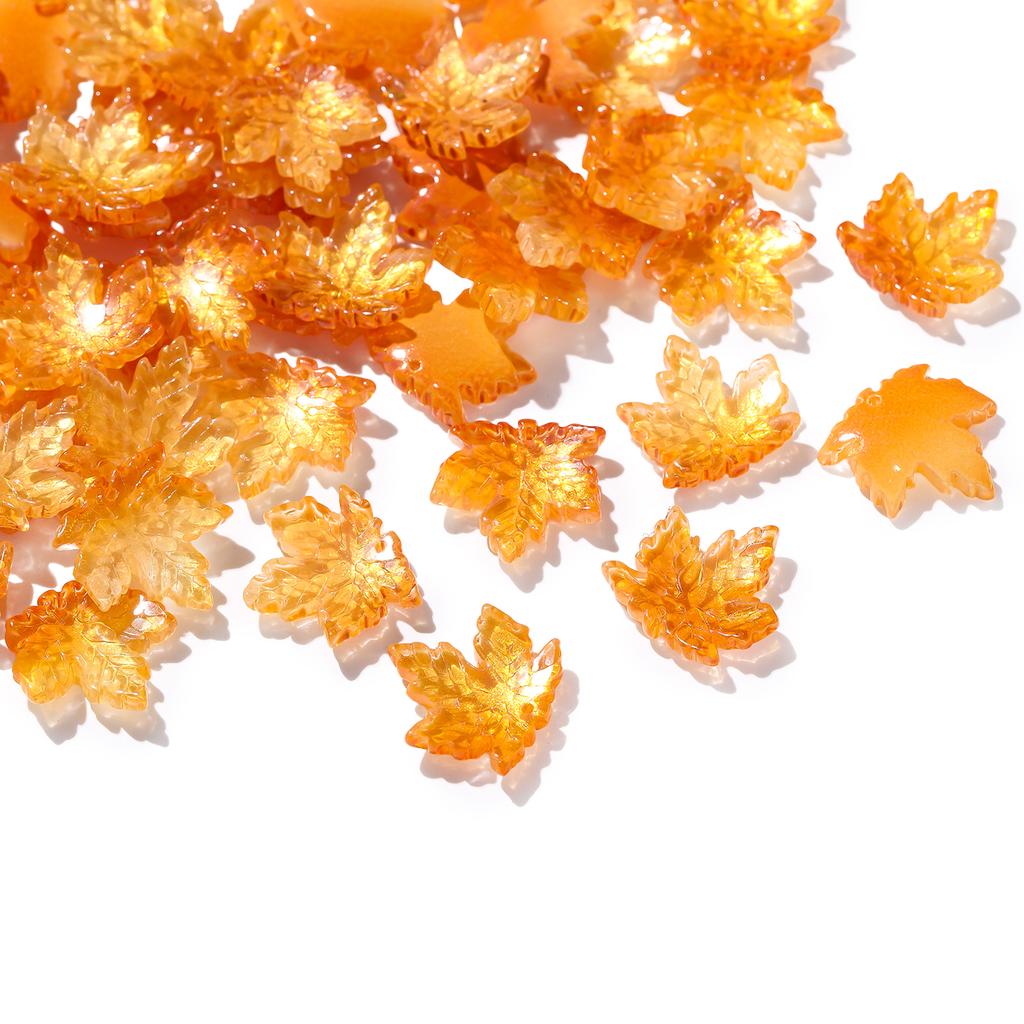 10Pcs/lot 20x20mm Gradient Color Maple Leaf Glass Bead Jewellery Making Beads for Bracelets Necklace DIY Craft Supplies