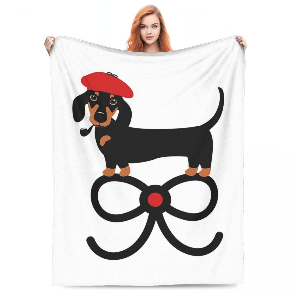 Dachshund Dog Blanket Flannel Sofa Throw Blanket Warm Throw Blankets for Home Bedroom Outdoor Throws Bedspread Quilt 75X95CM