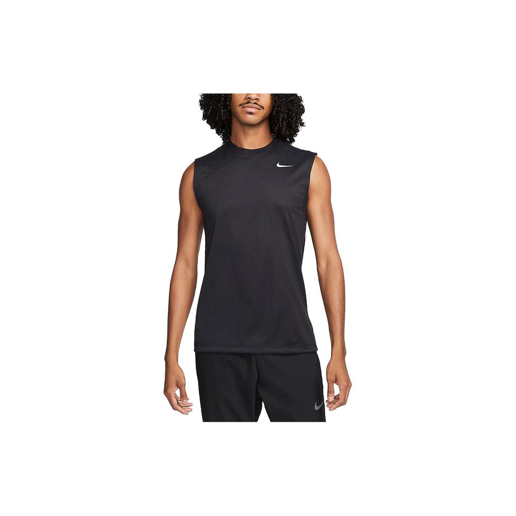 Nike Logo Print Crew Neck Sleeveless T-Shirt Men Tops Black DX0991-010