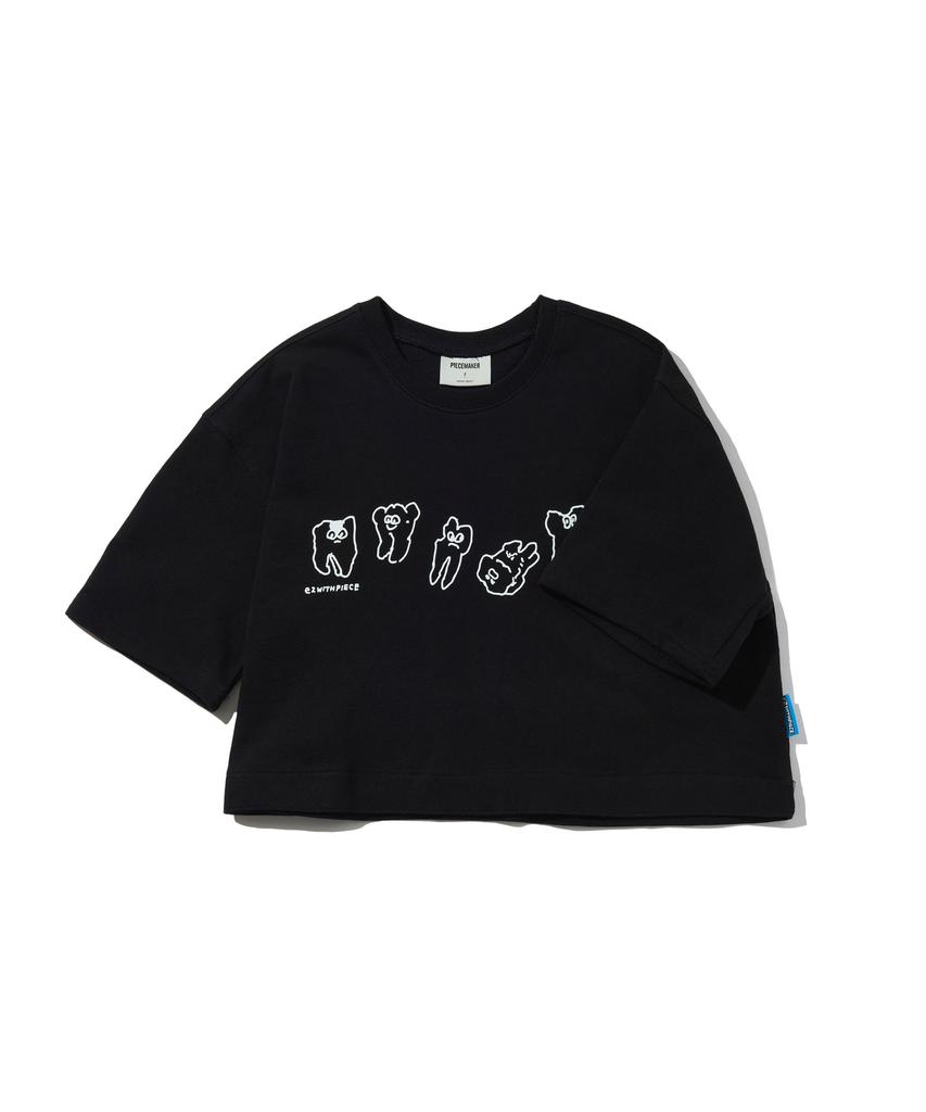 PEACE MAKER Teeth Sweat Crop Tee (Black)