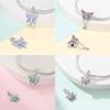 Charms Copper Butterfly Series Zircon Colorful Butterfly Beaded Pendant Fit Original Bracelet Diy Jewelry Making For Women