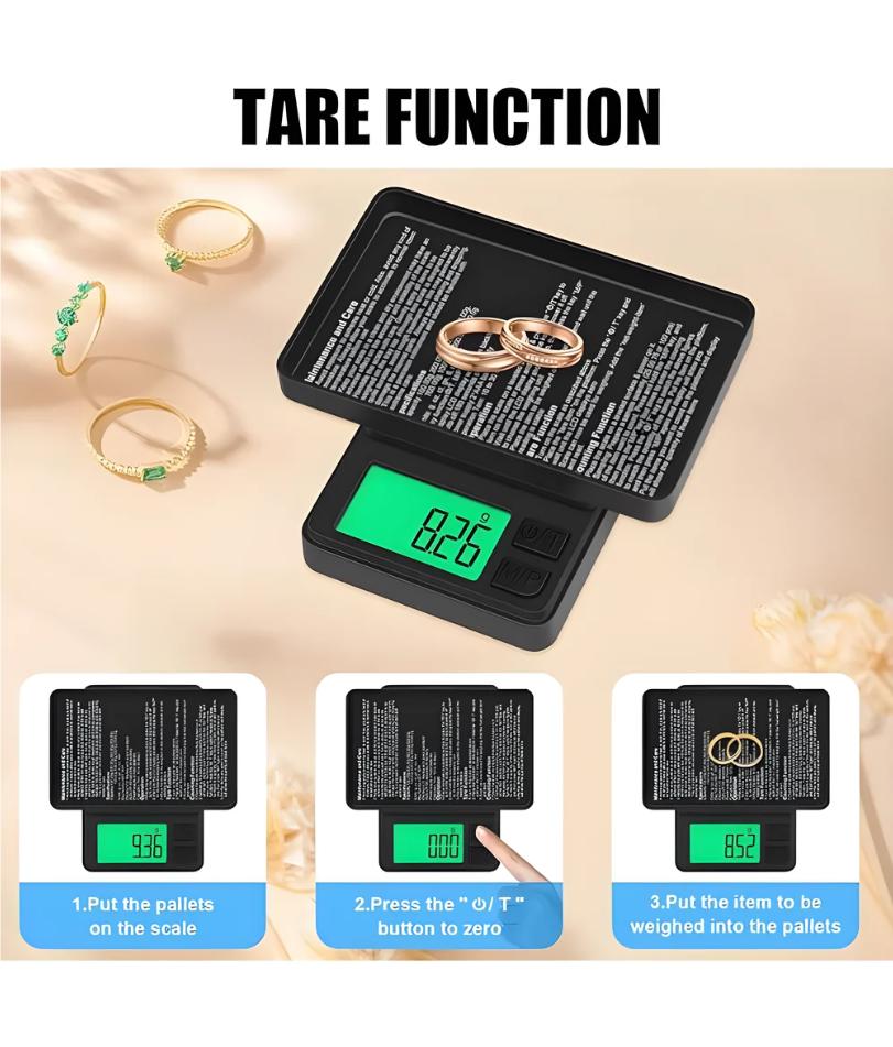 0.01g Mini Digital Scale Gram Food Jewelry Ounces/Grains Scale Pocket Scale Kitchen Electronic Scale with Backlit