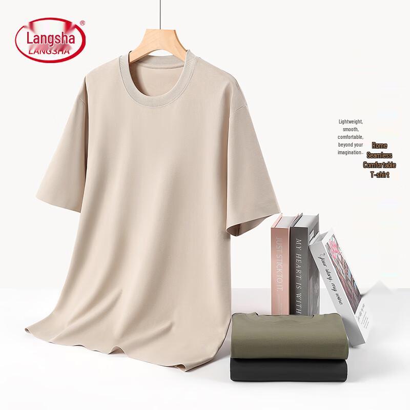 Langsheng Men s Solid Cotton Short Sleeve T-Shirt 3XL