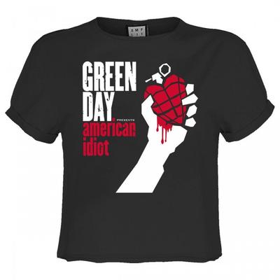 Womens/Ladies American Idiot Green Day Crop T-Shirt