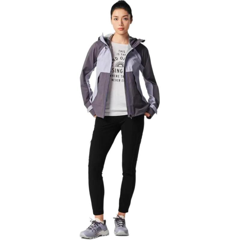 DECATHLON MH500 QUECHUA Colour-blocked Mountain Hiking Waterproof Jacket Women's Pale Purple/Purple